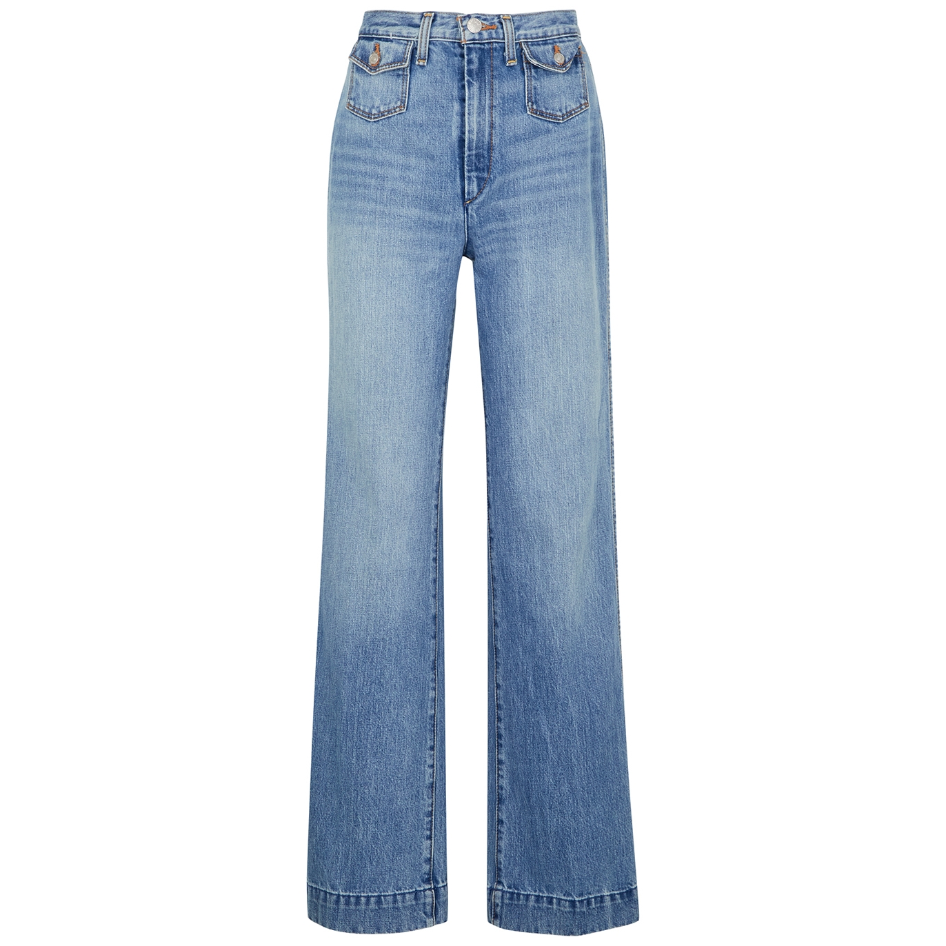 Re/done 70's Pocket Blue Wide-leg Jeans - W25