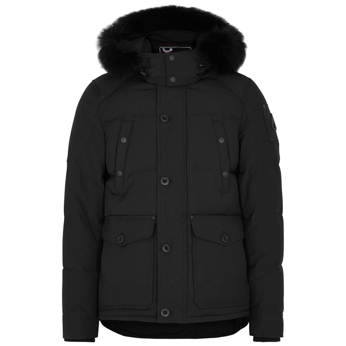Moose Knuckles Round Island Fur-trimmed Quilted Coat In Black | ModeSens