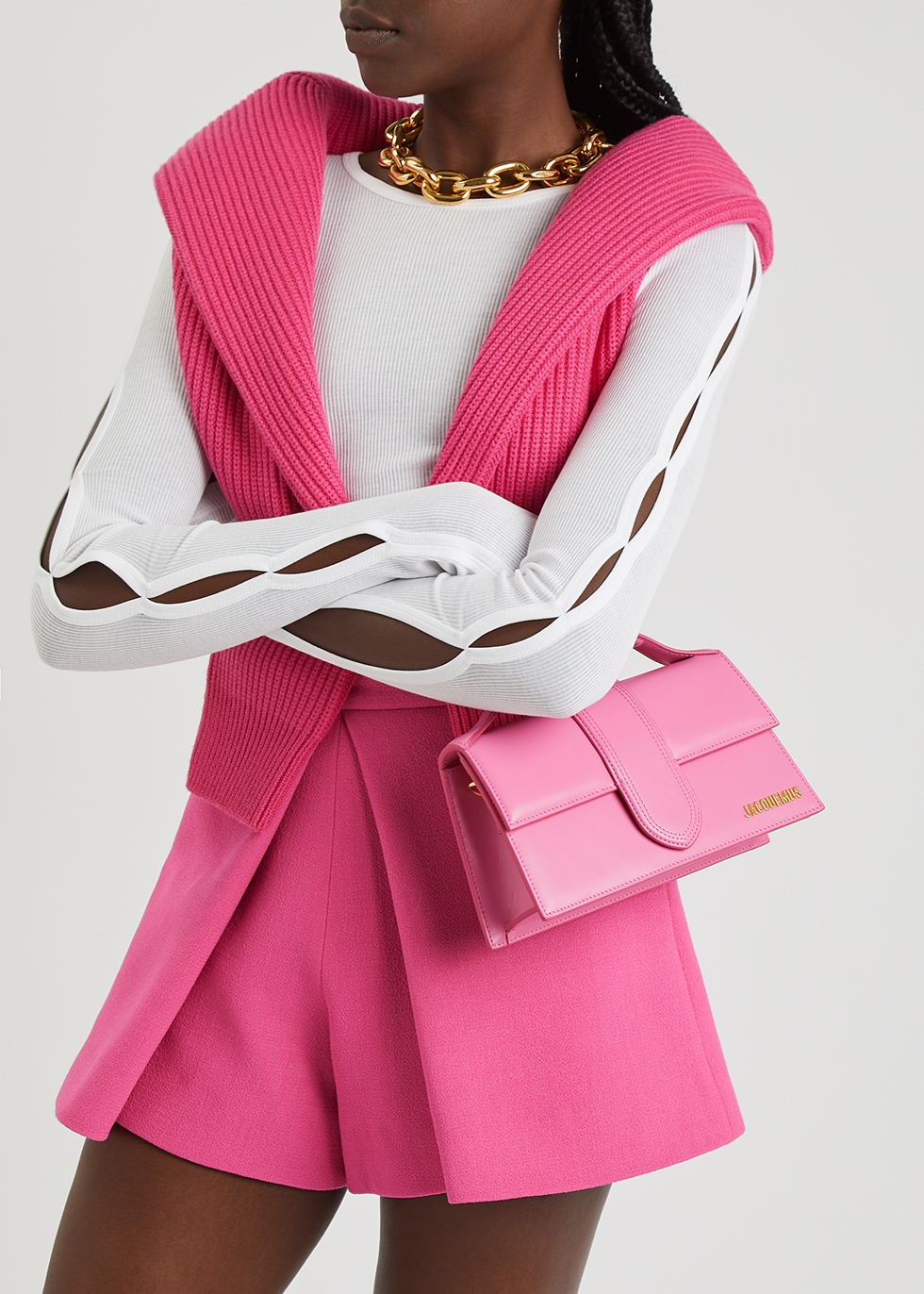 Womens Bags Top-handle bags Pink Jacquemus Le Bambinou Leather Top Handle Bag in Dark Beige 