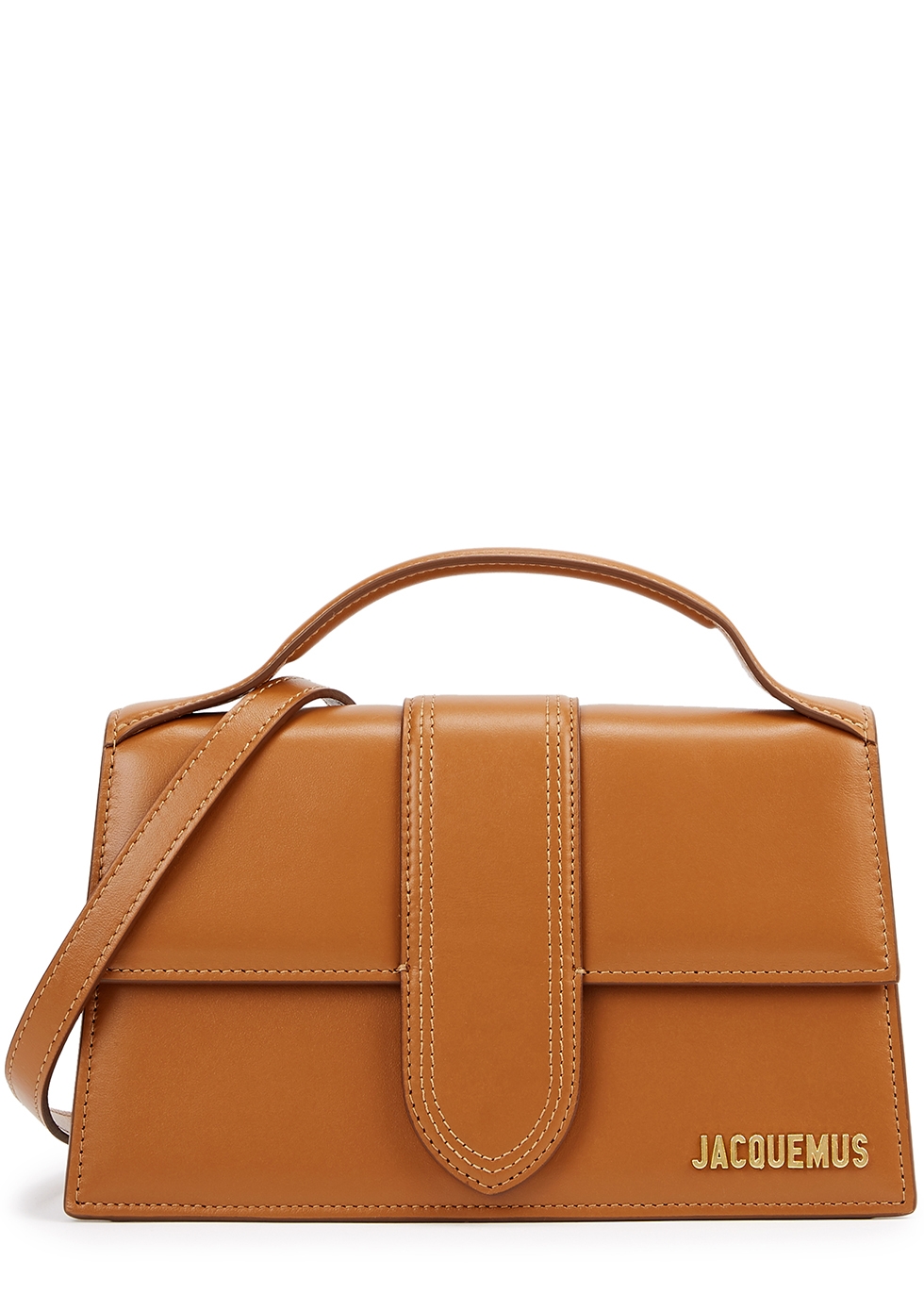 Jacquemus Le Grande Bambino light brown leather top handle bag