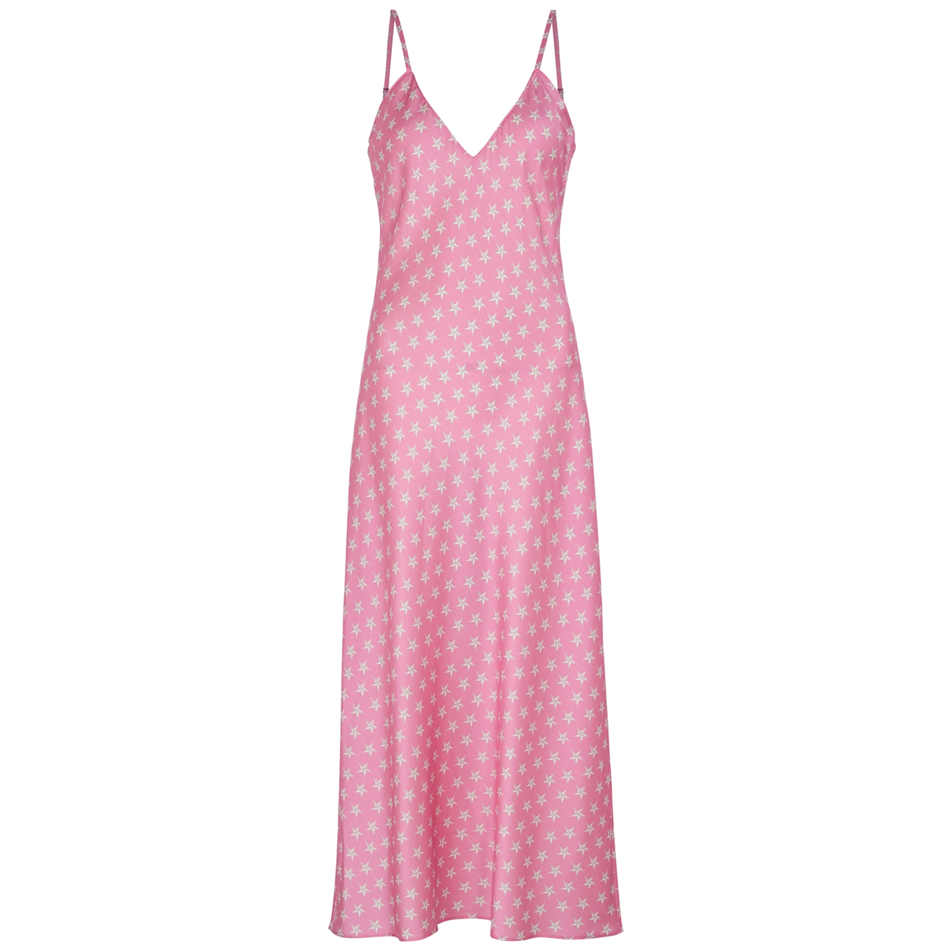 Jessica Russell Flint Lucy's Blushing Stars Pink Stretch-silk Nightdress - XS