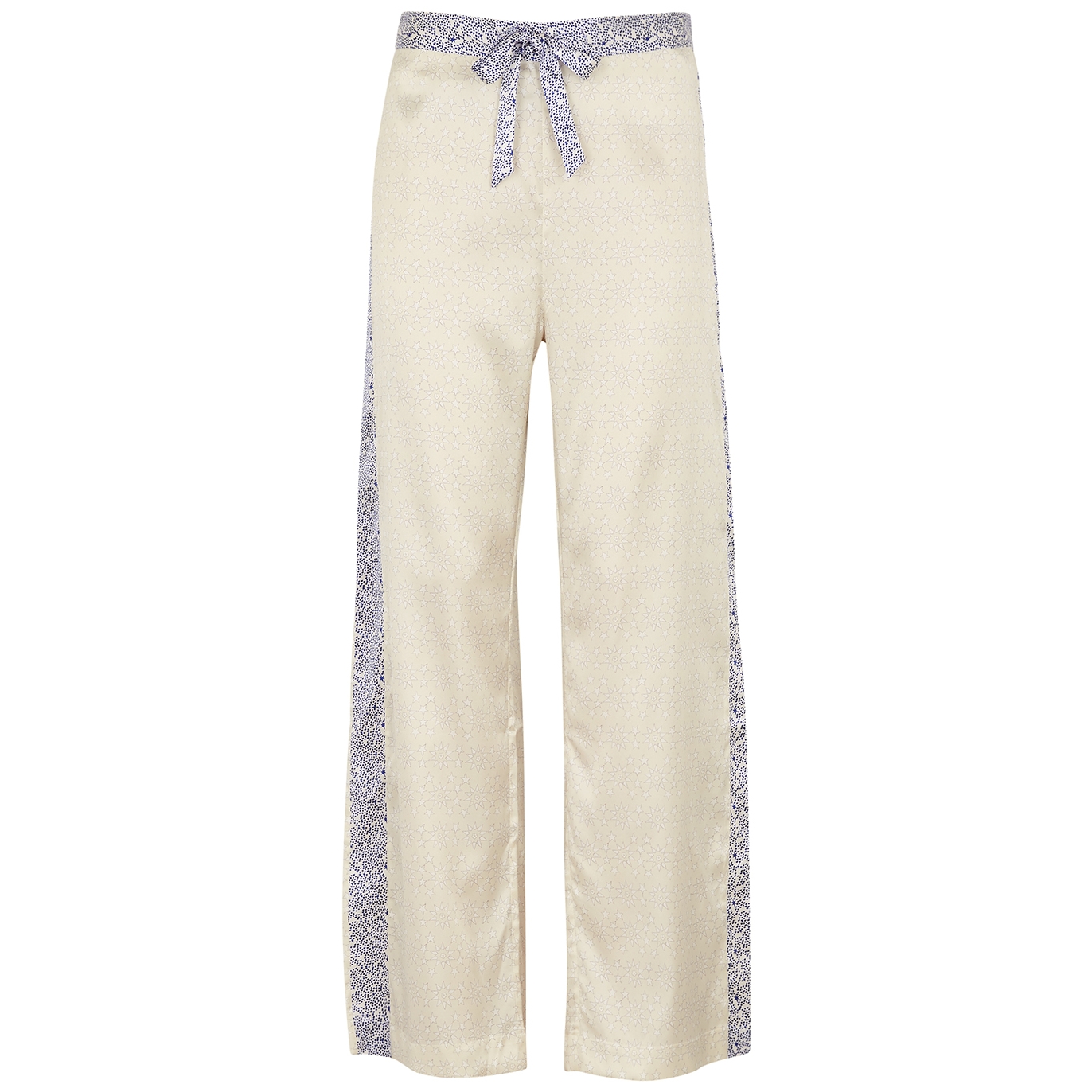 Jessica Russell Flint Aster Cream Star-print Stretch-silk Pyjama Trousers - Beige - S