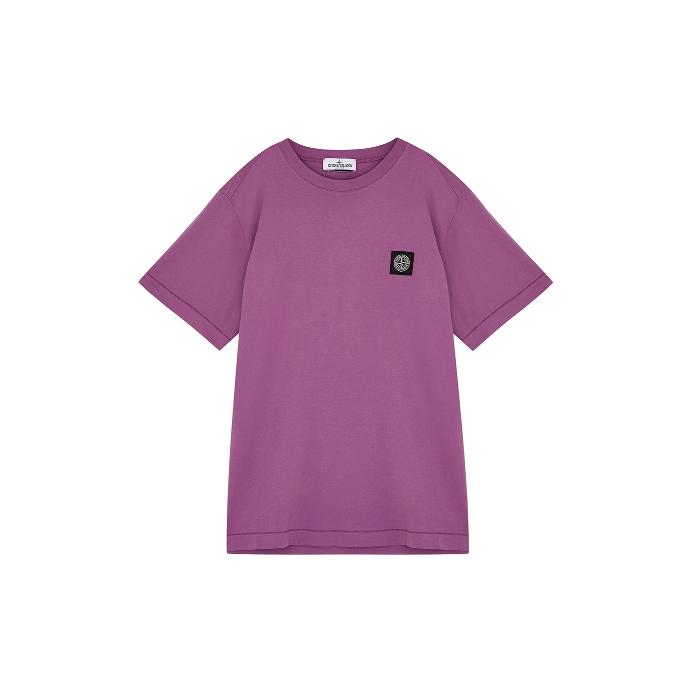 Stone Island Kids Purple Logo Cotton T-shirt (14 Years) - Fuchsia