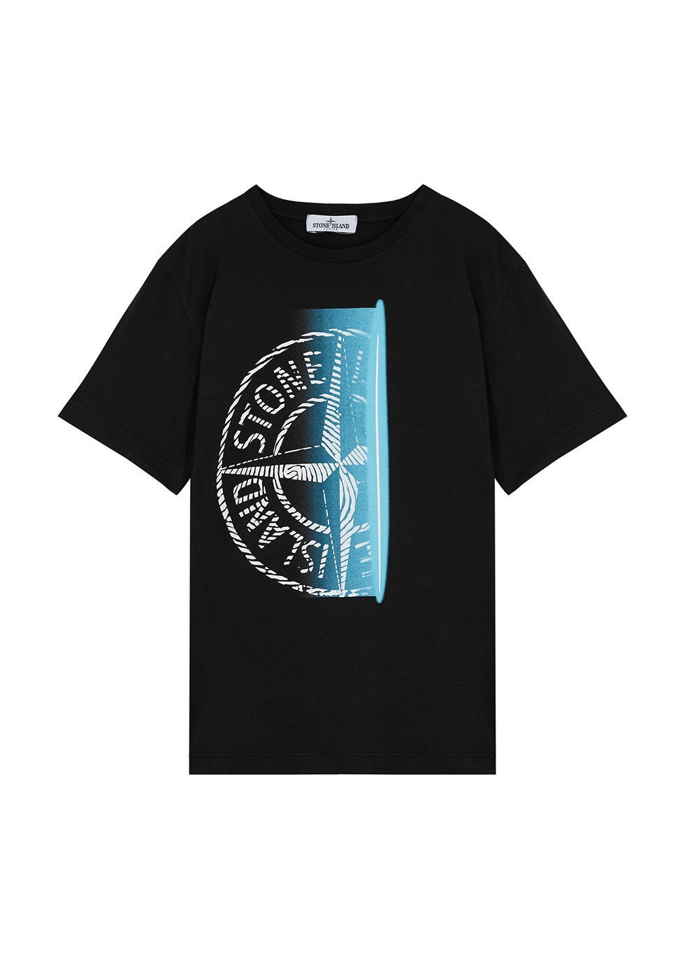 Stone Island KIDS Black logo cotton T-shirt (10-12 years) - Harvey Nichols