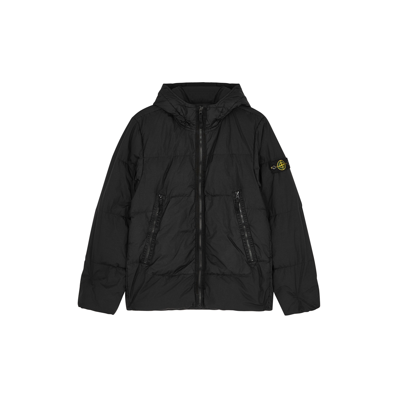 Stone Island Kids Black Quilted Shell Coat (10-12 Years)