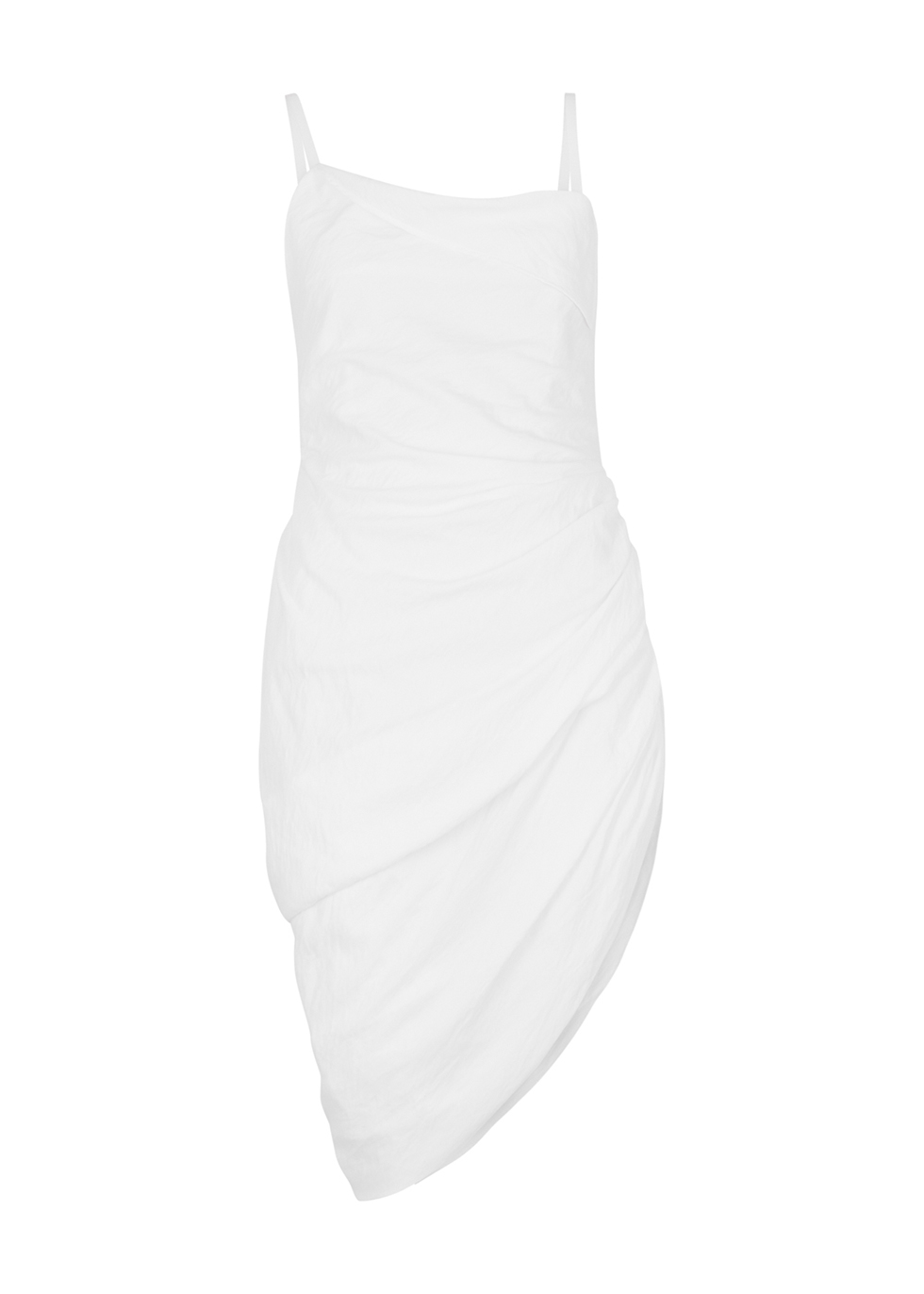 La Robe Saudade white ruched mini dress