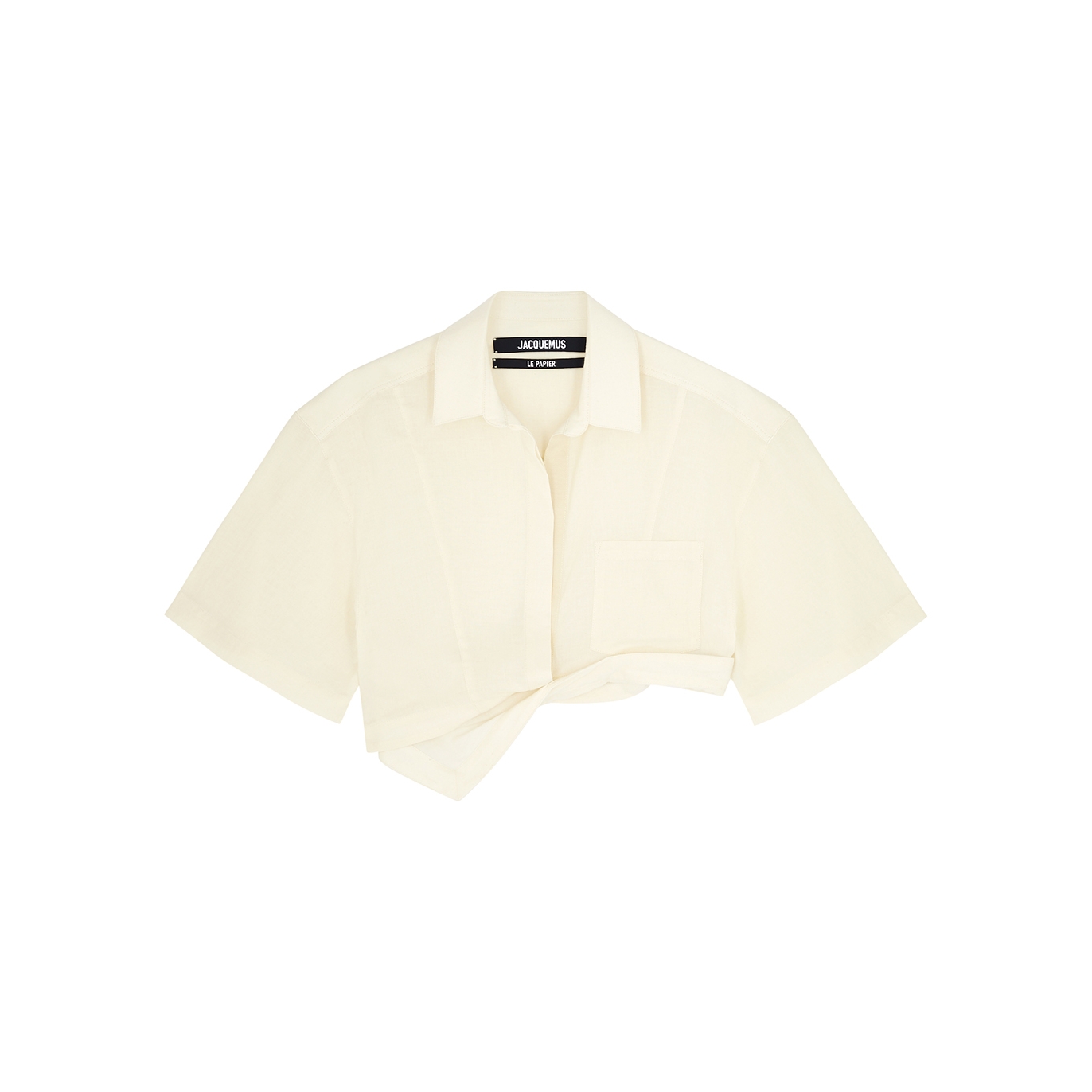 Jacquemus La Chemise Capri Off-white Cropped Cotton Shirt - 8