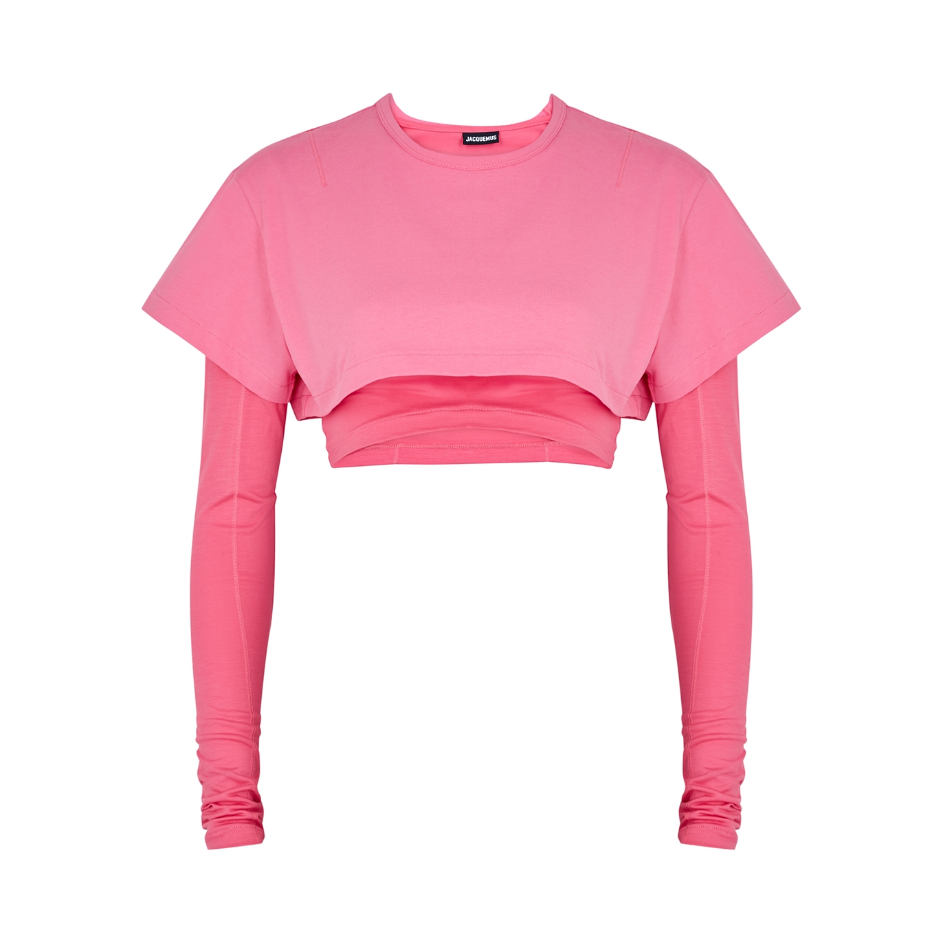 Jacquemus Le Double T-shirt Pink Layered Cotton Top - M