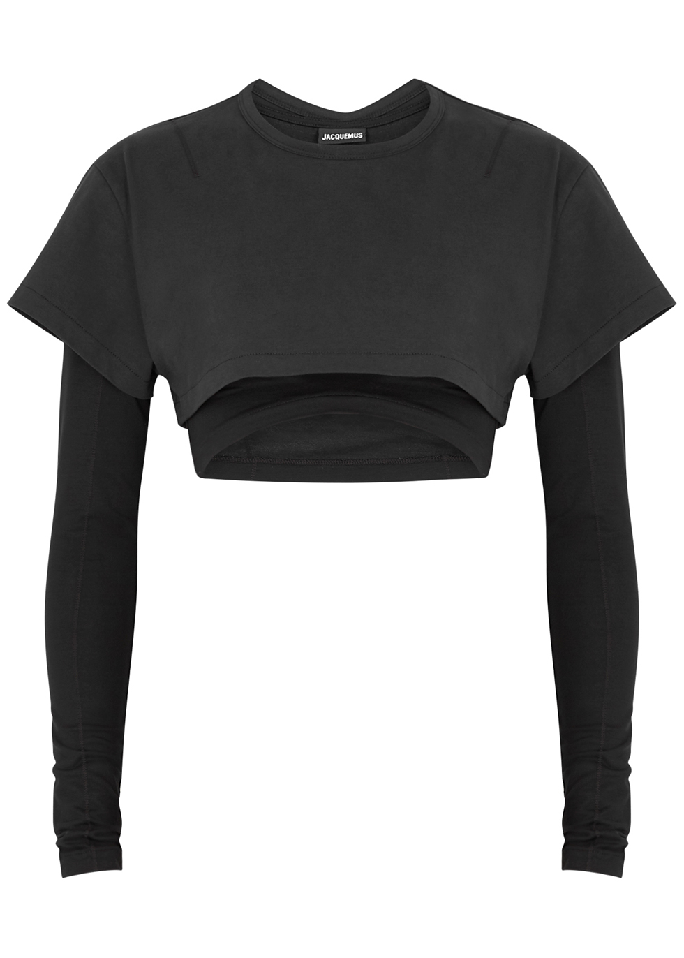 Jacquemus Le Double T-shirt black layered cotton top