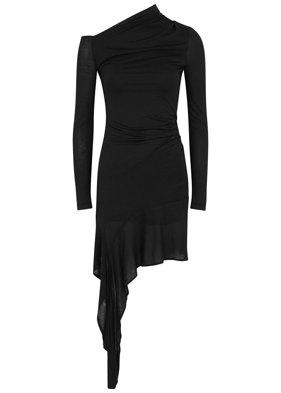 Helmut Lang Scala black draped jersey mini dress - Harvey Nichols