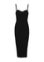Black ribbed stretch-knit midi dress - Helmut Lang