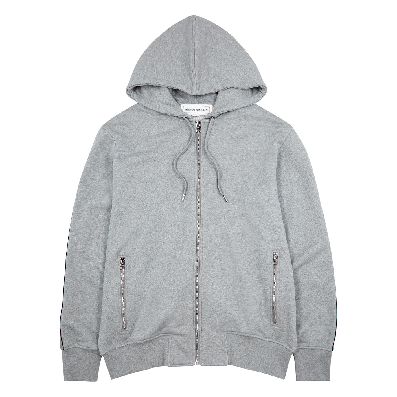 Alexander McQueen Grey Logo Hooded Cotton Sweatshirt - M