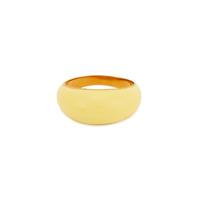 Daphine Ana Enamelled 18kt Gold-plated Ring