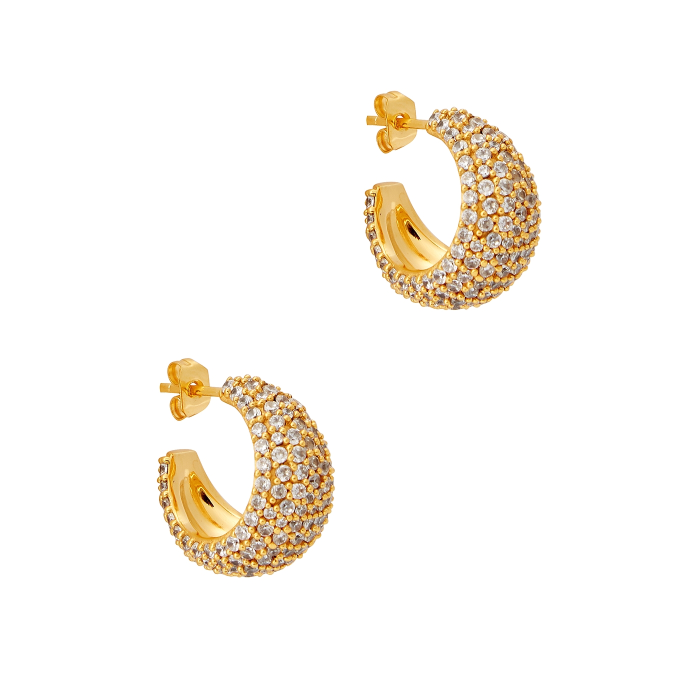 Daphine Christy Embellished 18kt Gold-plated Hoop Earrings