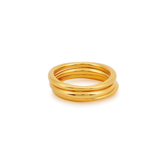Daphine Moune 18kt Gold-plated Stacking Rings - Set Of Three