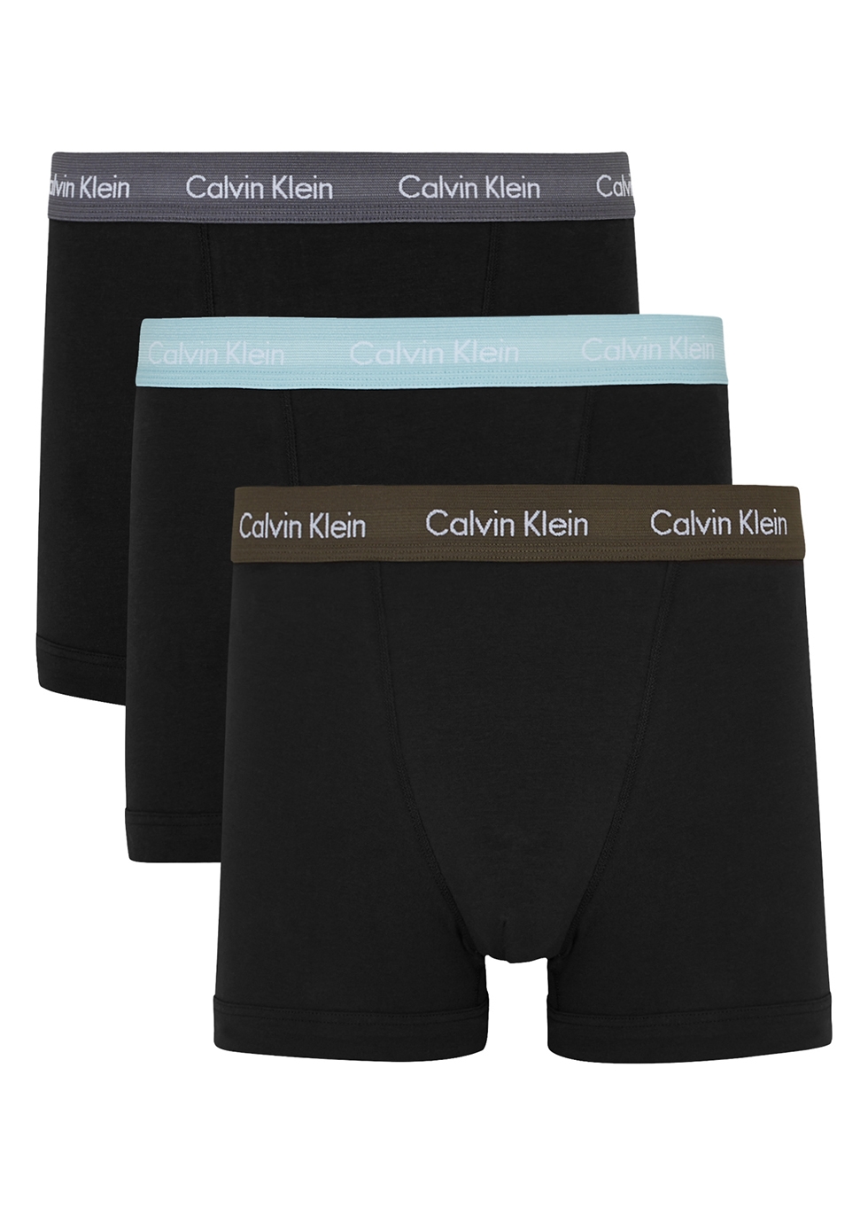Calvin Klein Black stretch-cotton boxer trunks - set of three - Harvey ...