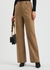Brown wide-leg faux suede trousers - Boutique Moschino