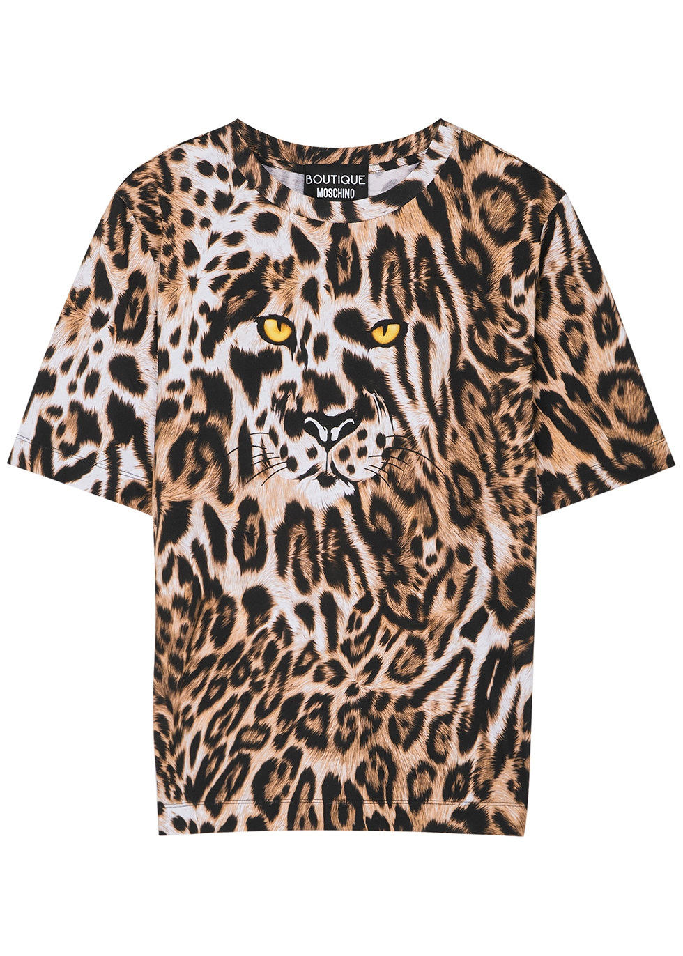 Boutique Moschino Leopard-print cotton T-shirt - Harvey Nichols