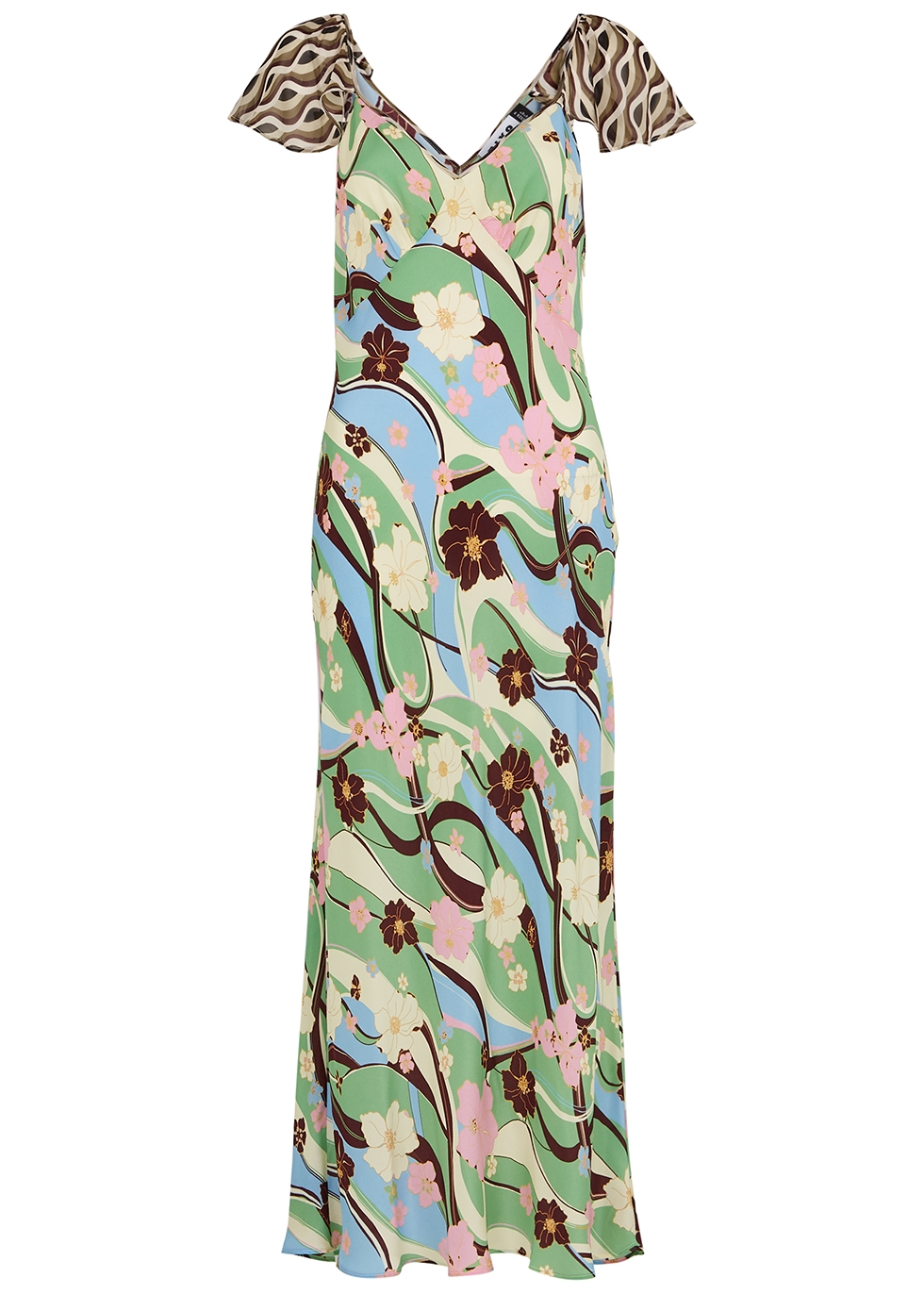 RIXO Effie printed silk midi dress - Harvey Nichols