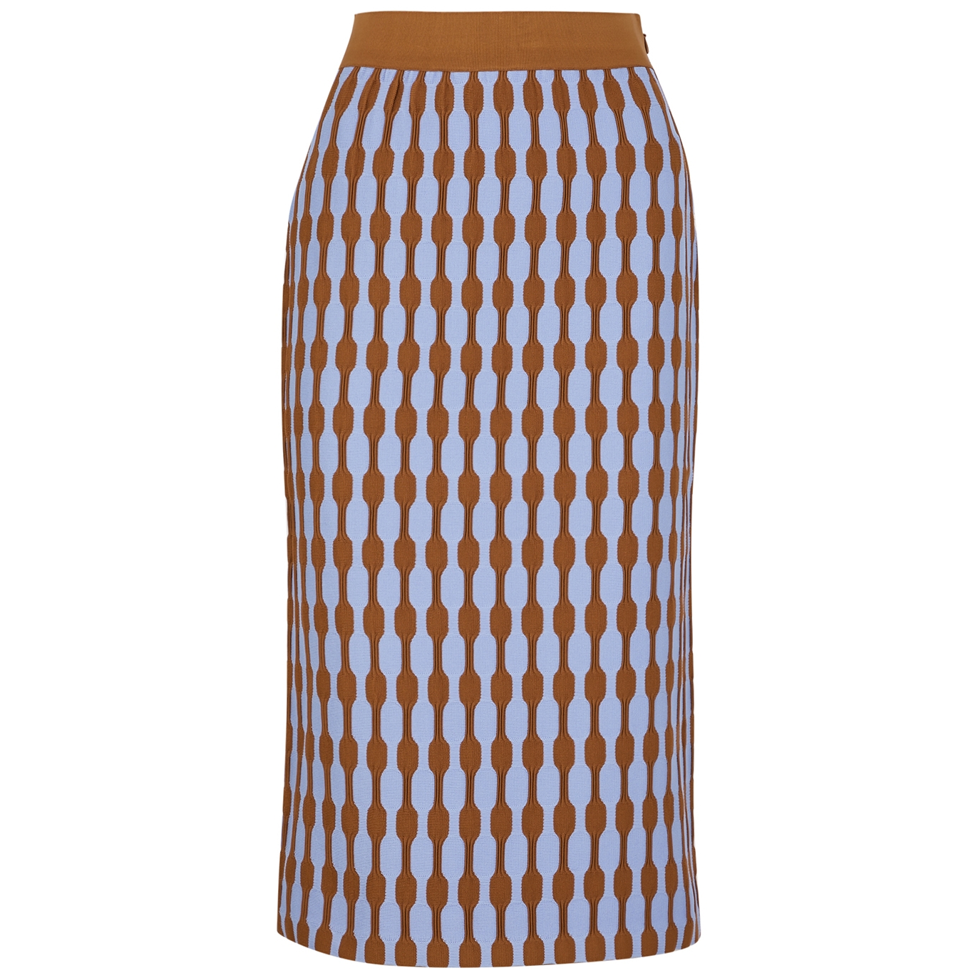 Tory Burch Striped-intarsia Stretch-knit Midi Skirt - Blue - S