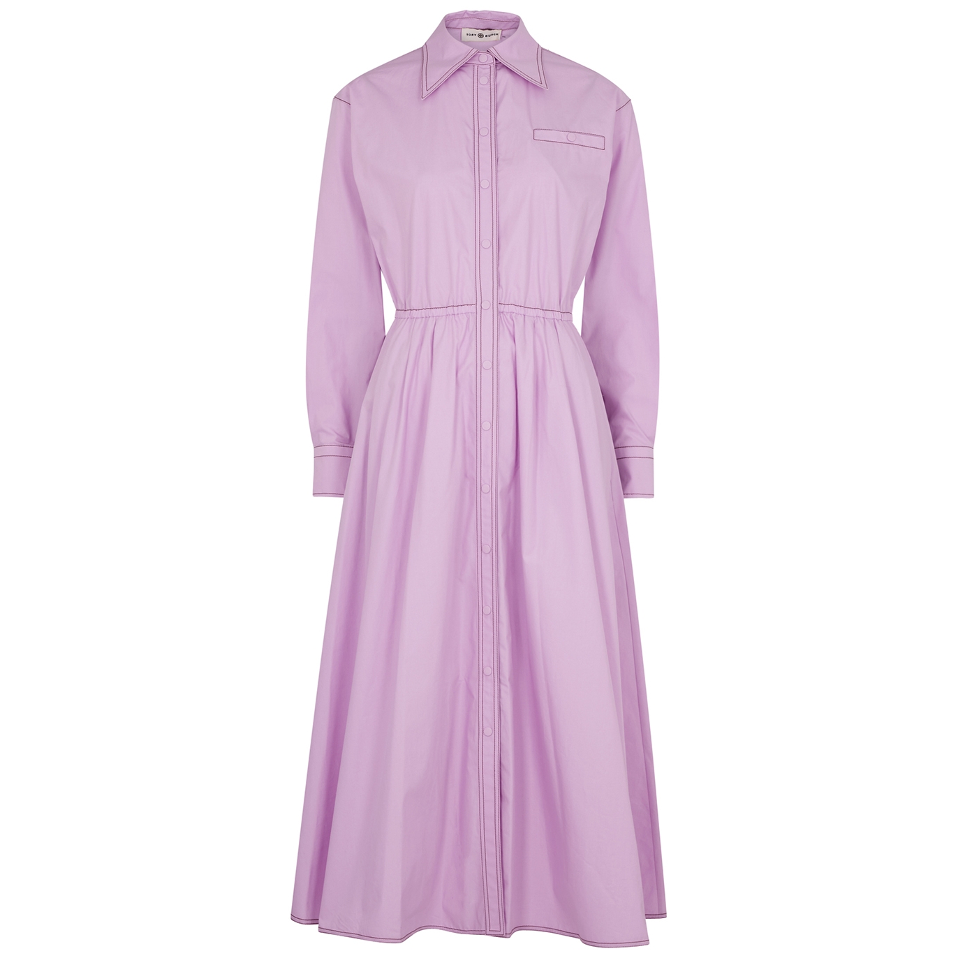 Tory Burch Eleanor Pink Cotton-poplin Maxi Dress - 10