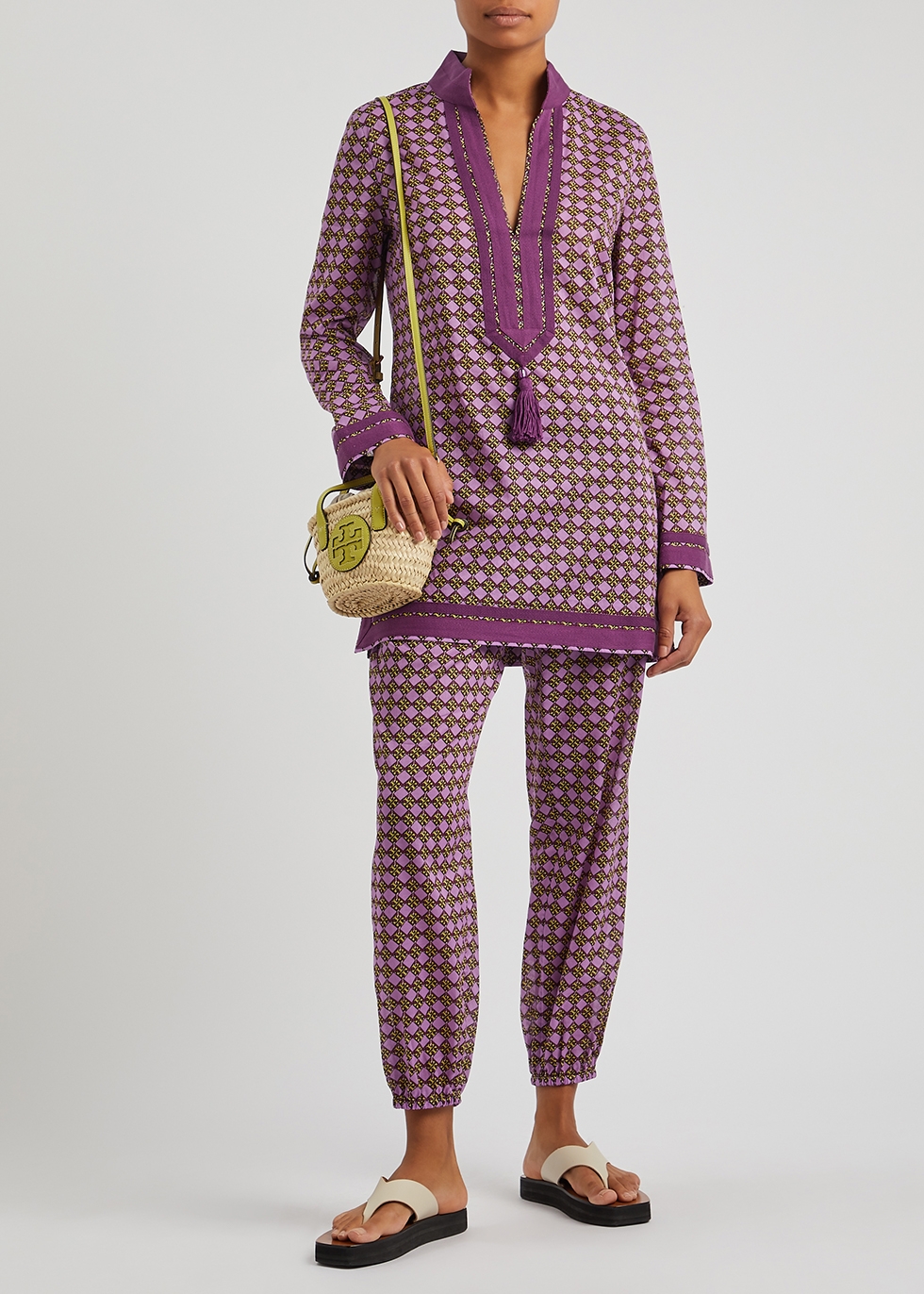 Purple printed cotton tunic Harvey Nichols Women Clothing Tunics 