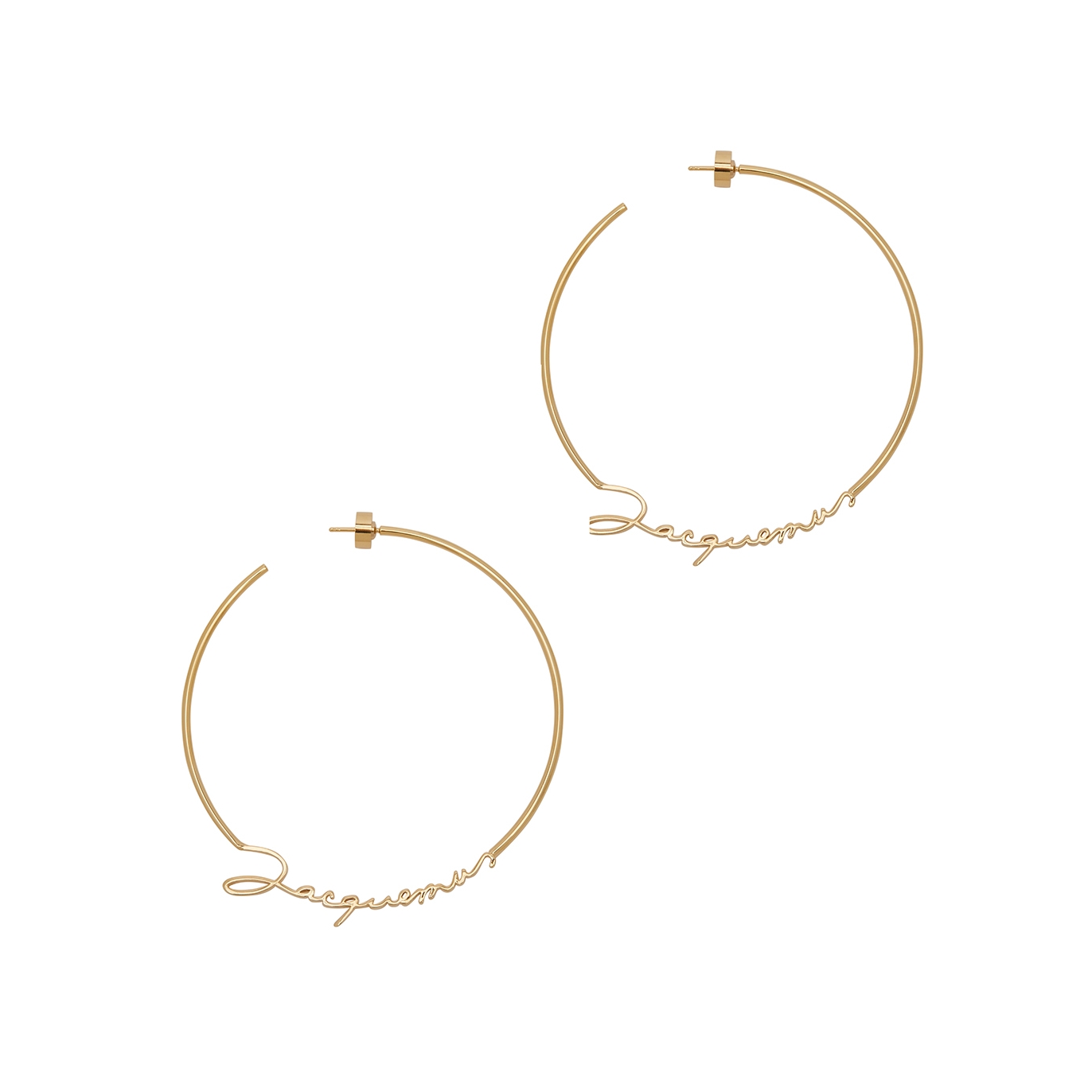 Jacquemus Les Créoles Logo Gold-tone Hoop Earrings