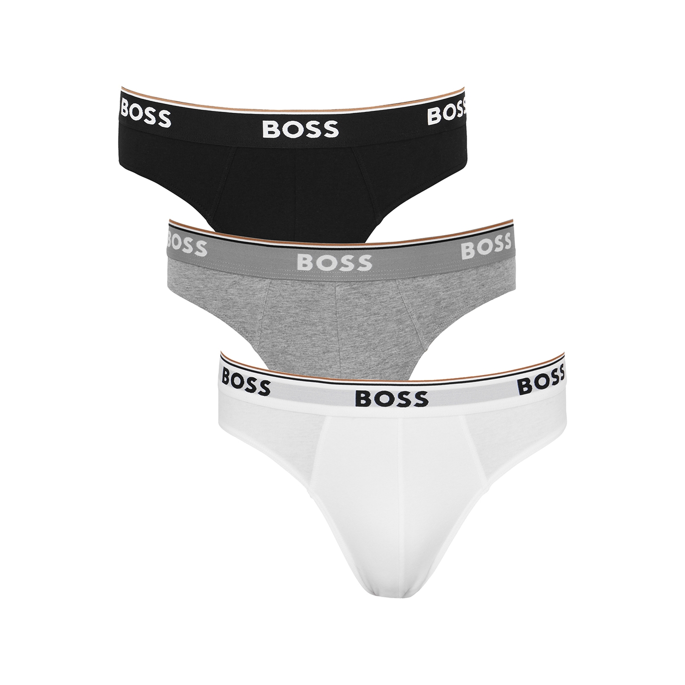 Hugo Boss Boss Power Stretch-cotton Briefs In Multicoloured