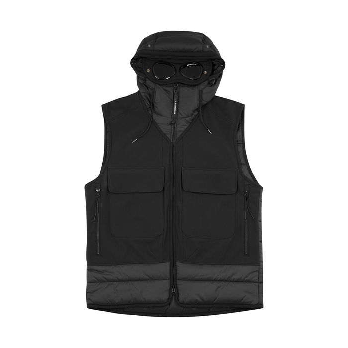 C.P. Company Black Panelled Quilted Shell Gilet