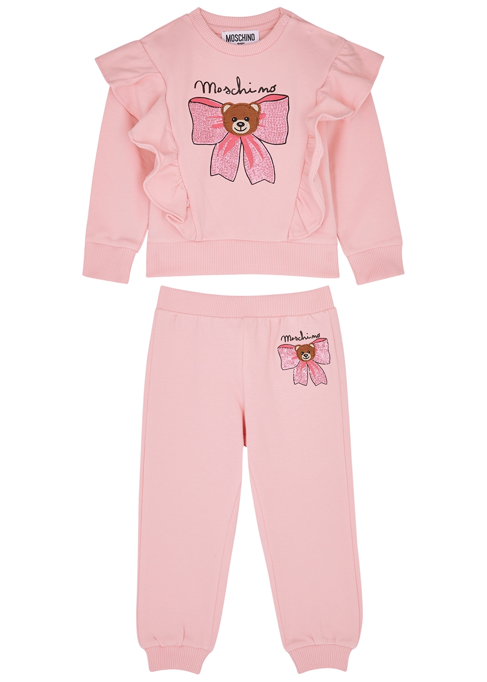 KIDS Pink logo stretch-cotton leggings Harvey Nichols Clothing Jeans Stretch Jeans 