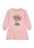 KIDS Pink bear-print stretch-cotton dress - MOSCHINO
