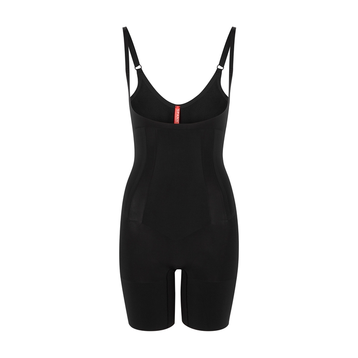 Spanx Oncore Open-bust Mid-thigh Bodysuit In Black | ModeSens