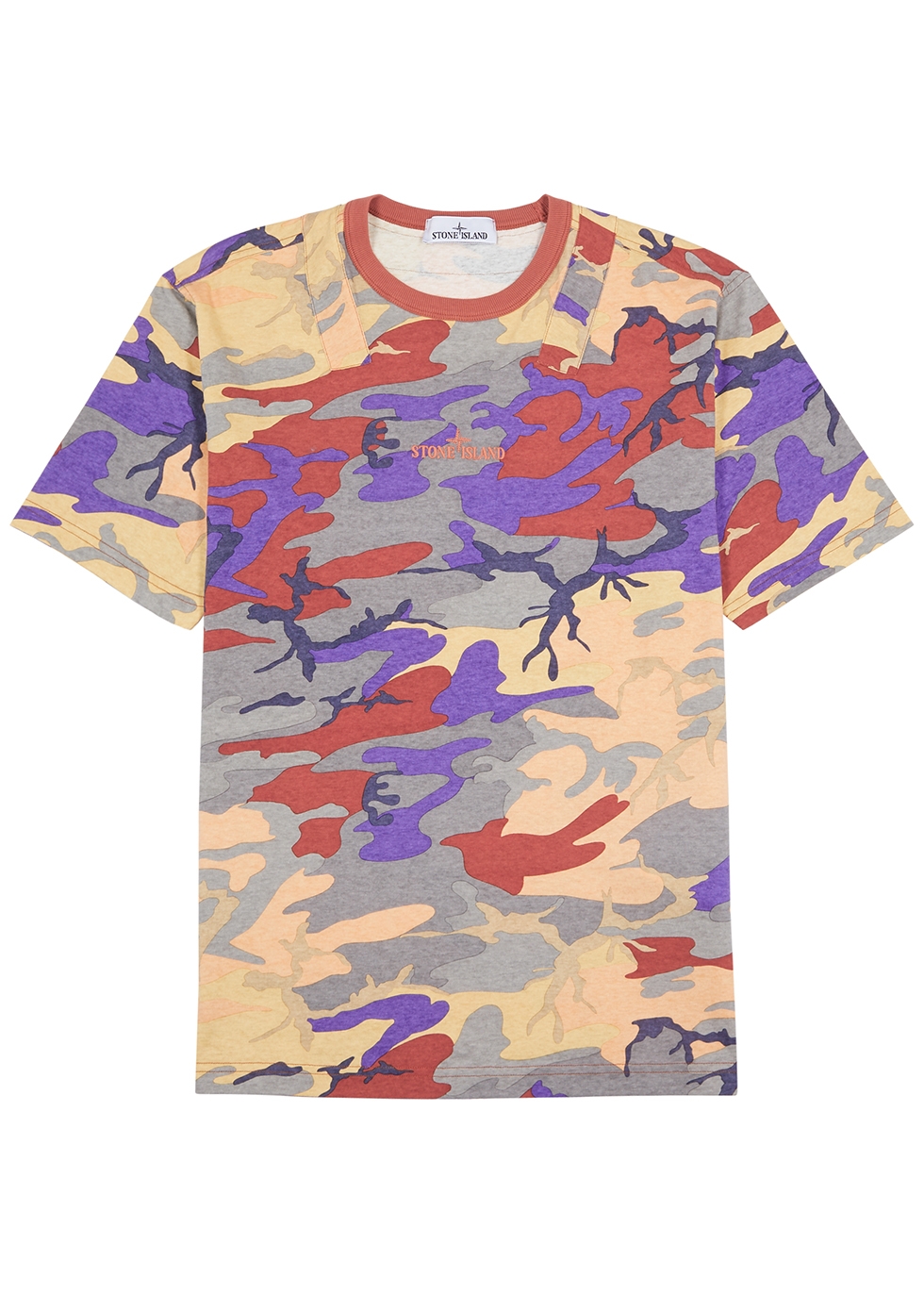 Stone Island Camouflage cotton T-shirt - Harvey Nichols