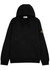 Black logo hooded cotton sweatshirt - Stone Island