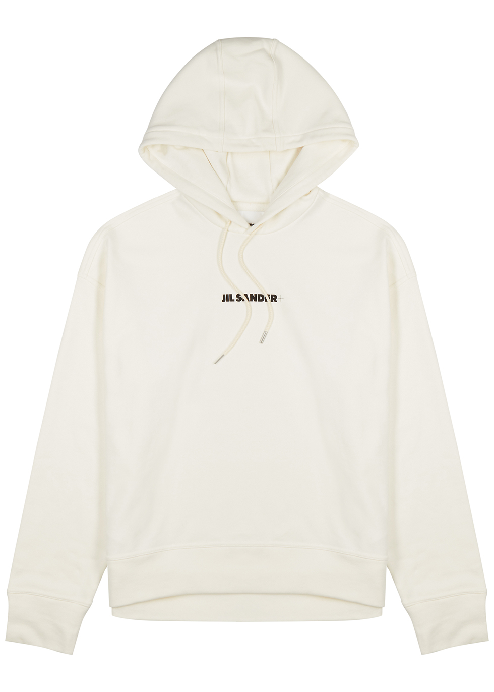 Jil Sander Off-white logo hooded cotton sweatshirt - Harvey Nichols