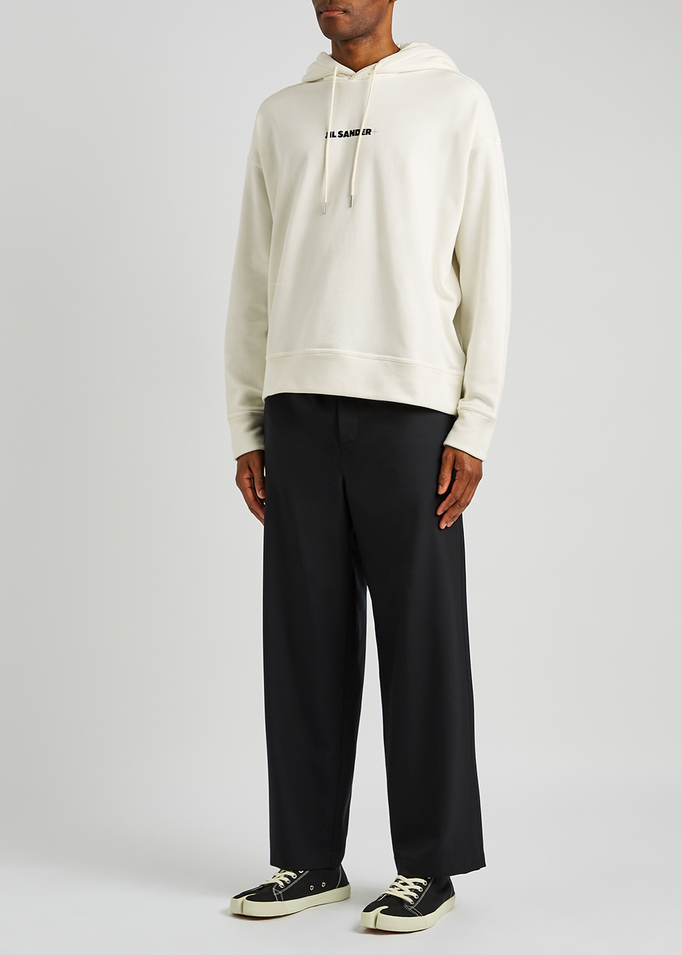 Jil Sander Off-white logo hooded cotton sweatshirt - Harvey Nichols