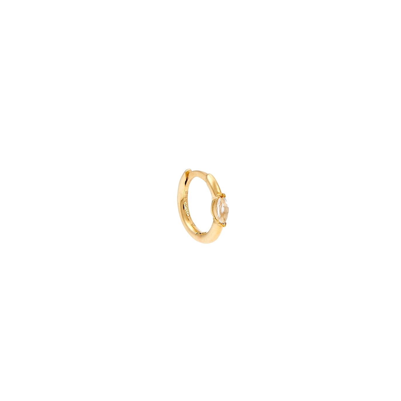 Otiumberg Marquise Embellished 9kt Gold Hoop Earring - One Size