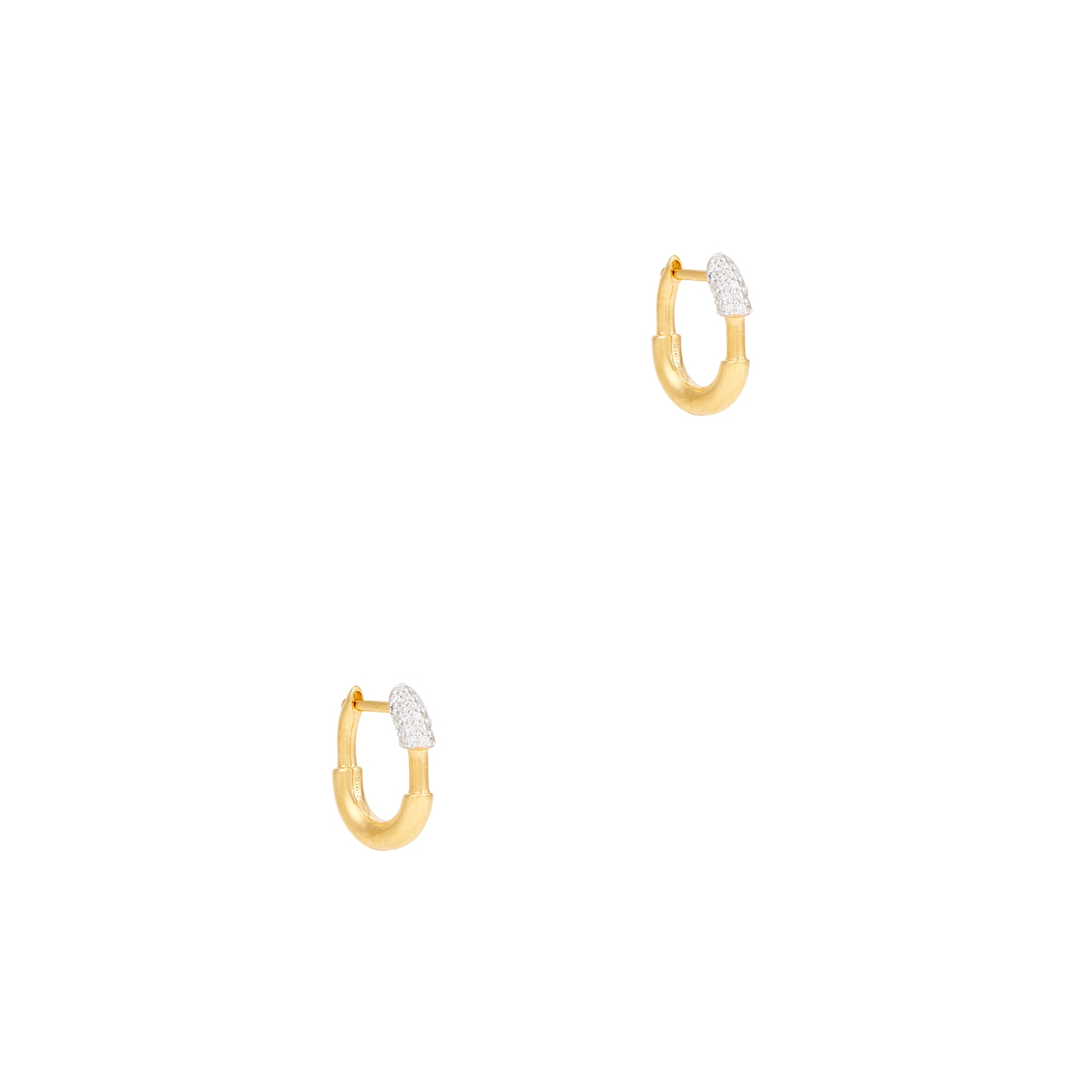 Otiumberg Small Pavé Staple Hoop Earrings - Gold - One Size