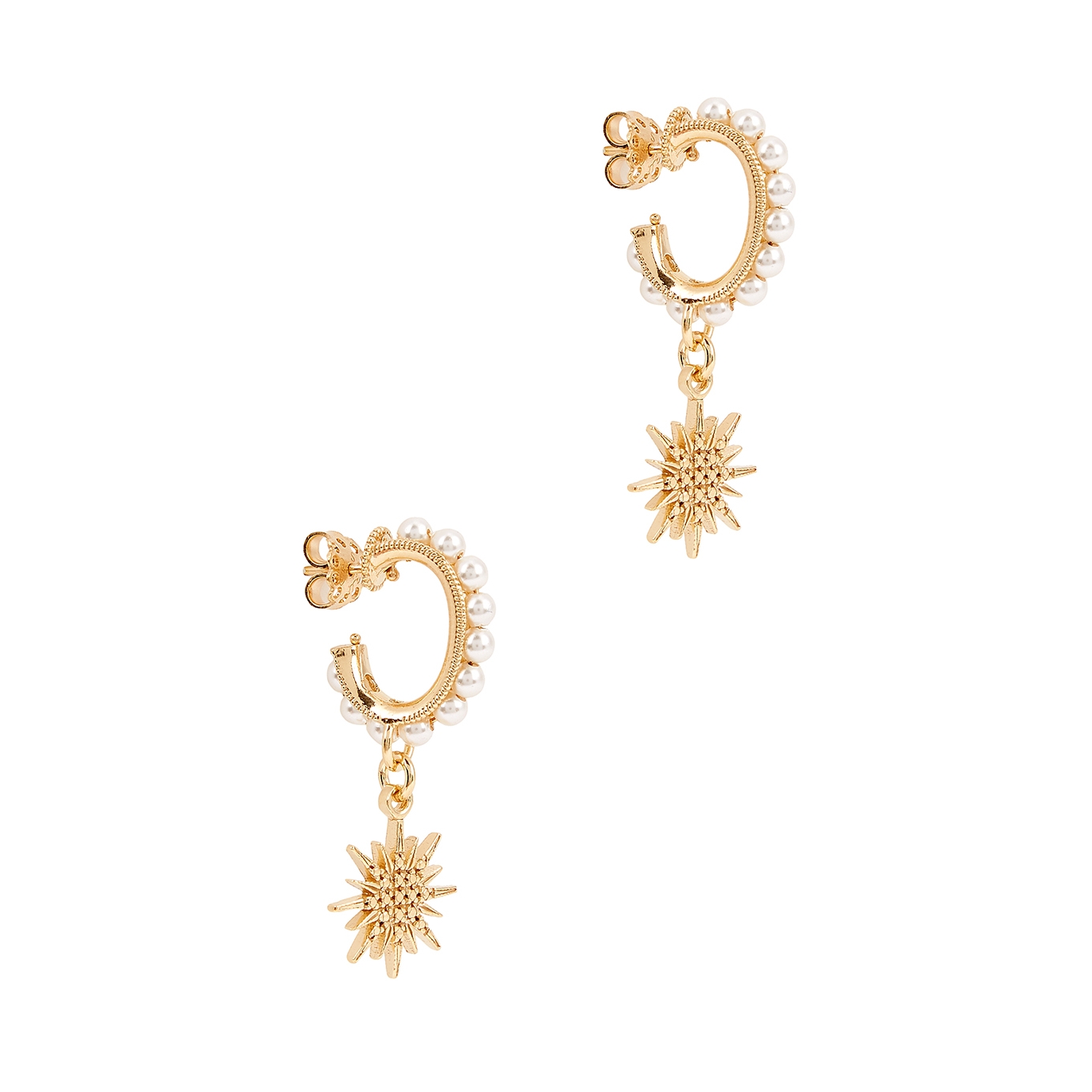 Soru Jewellery Mini Luna 24kt Gold-plated Hoop Earrings - Pearl - One Size