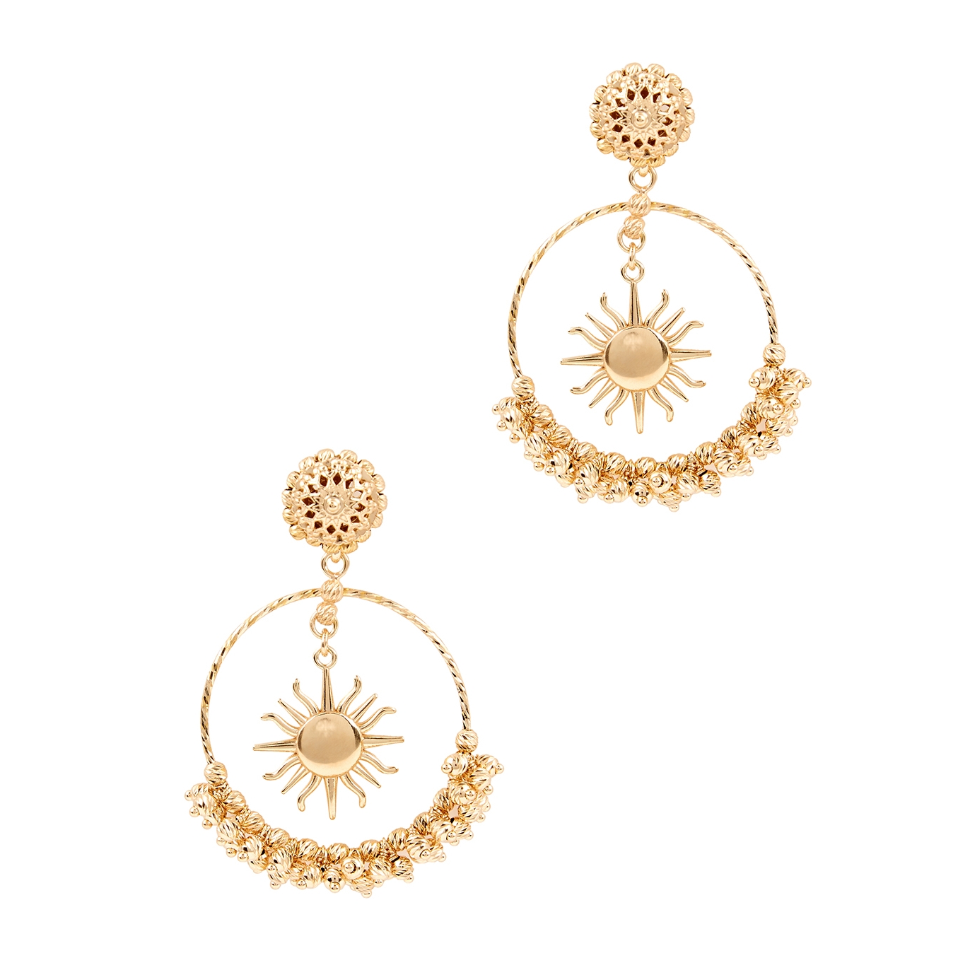 Soru Jewellery Helios 24kt Gold-plated Hoop Earrings - One Size