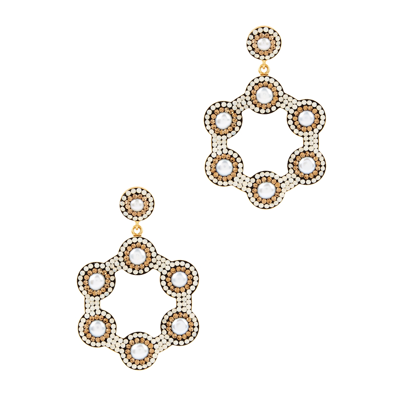 Baroque Pearl Hoop Earring, Earring, 18kt Gold-plated