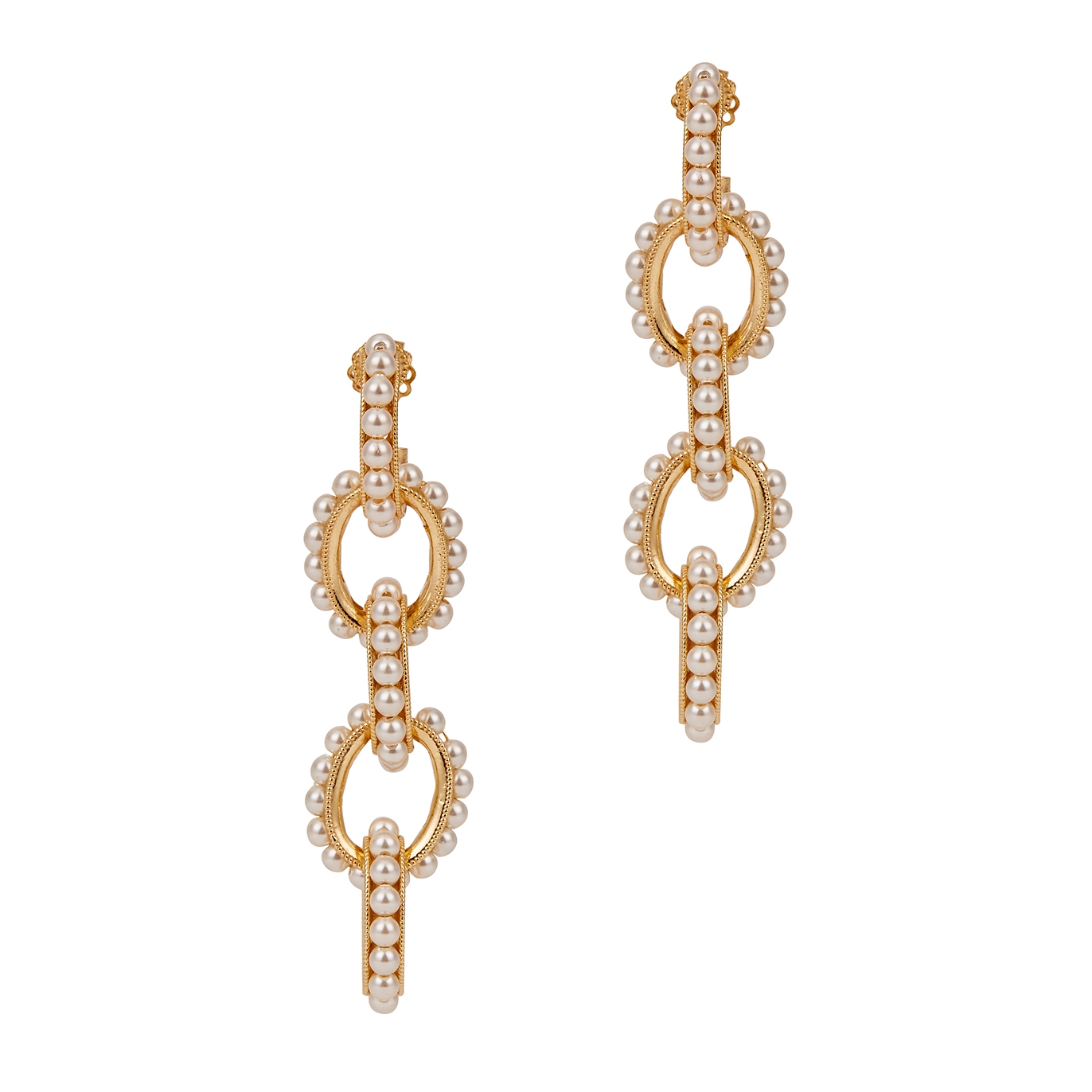 Soru Jewellery Mondello Embellished 24kt Gold-plated Drop Earrings - Pearl - One Size