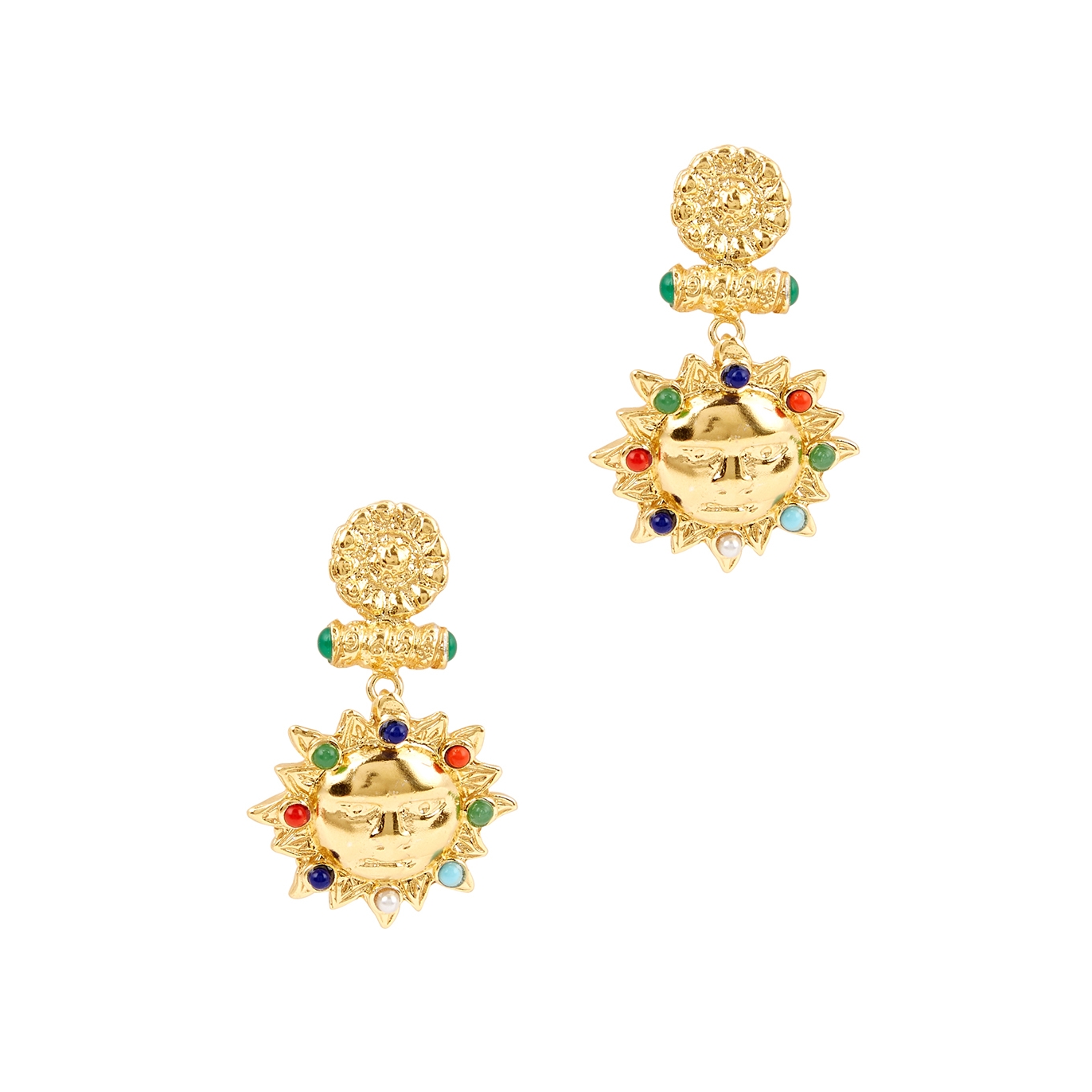 Soru Jewellery Sun 18kt Gold-plated Drop Earrings - One Size