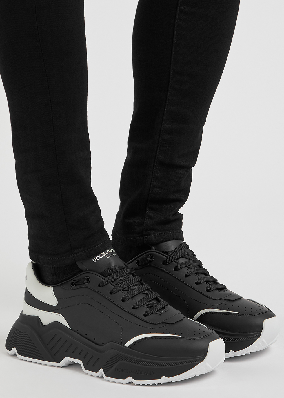 Dolce & Gabbana Daymaster black leather sneakers - Harvey Nichols