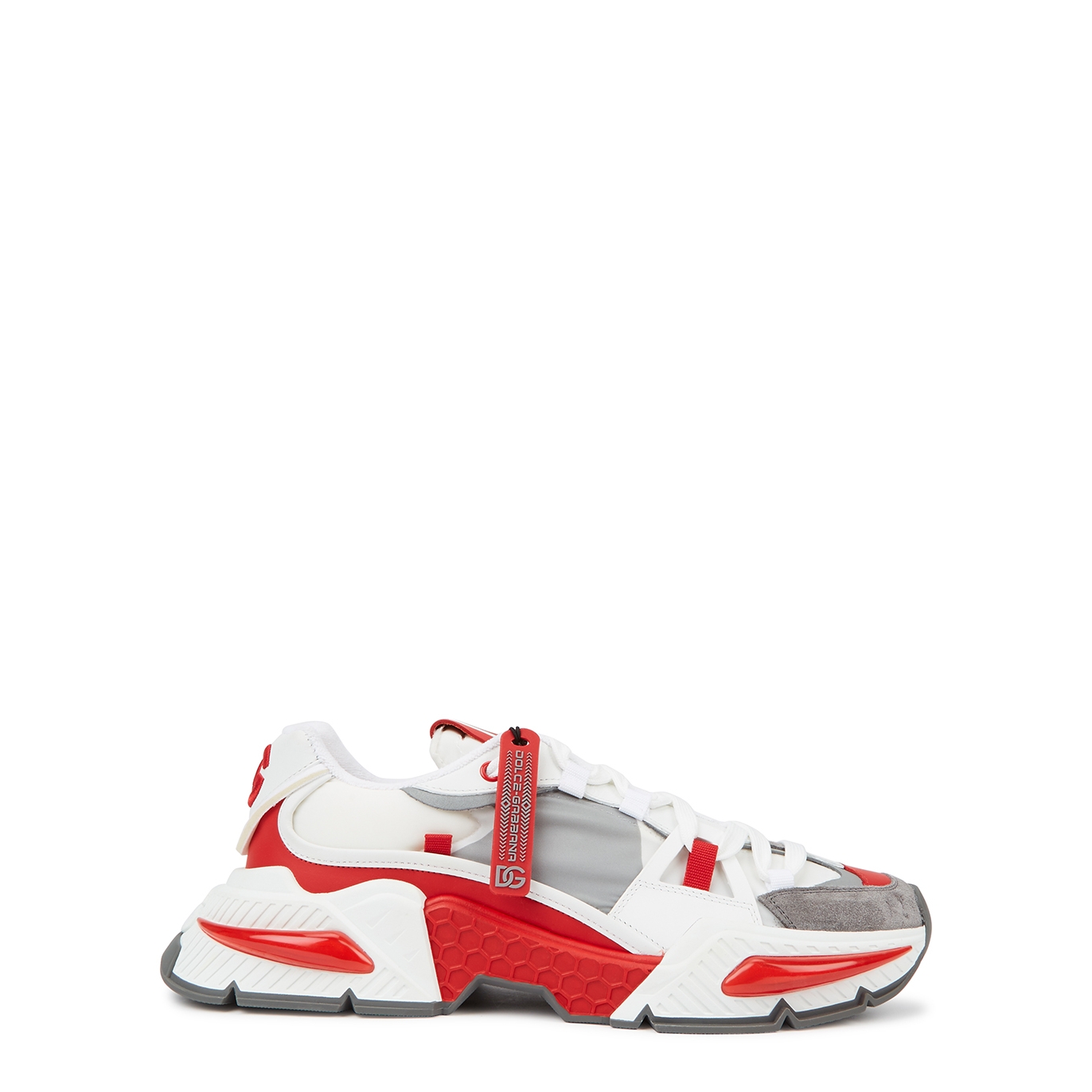 Dolce & Gabbana Air Master Red And White Panelled Sneakers - 7