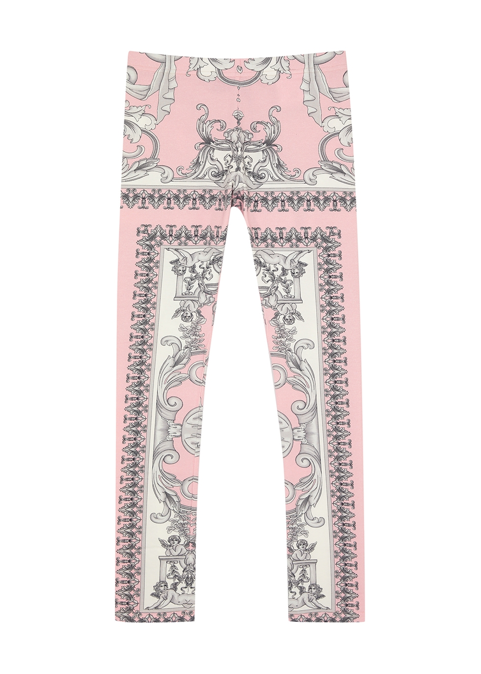 Harvey Nichols Clothing Jeans Stretch Jeans KIDS Pink logo-jacquard stretch-cotton leggings 4-10 years 