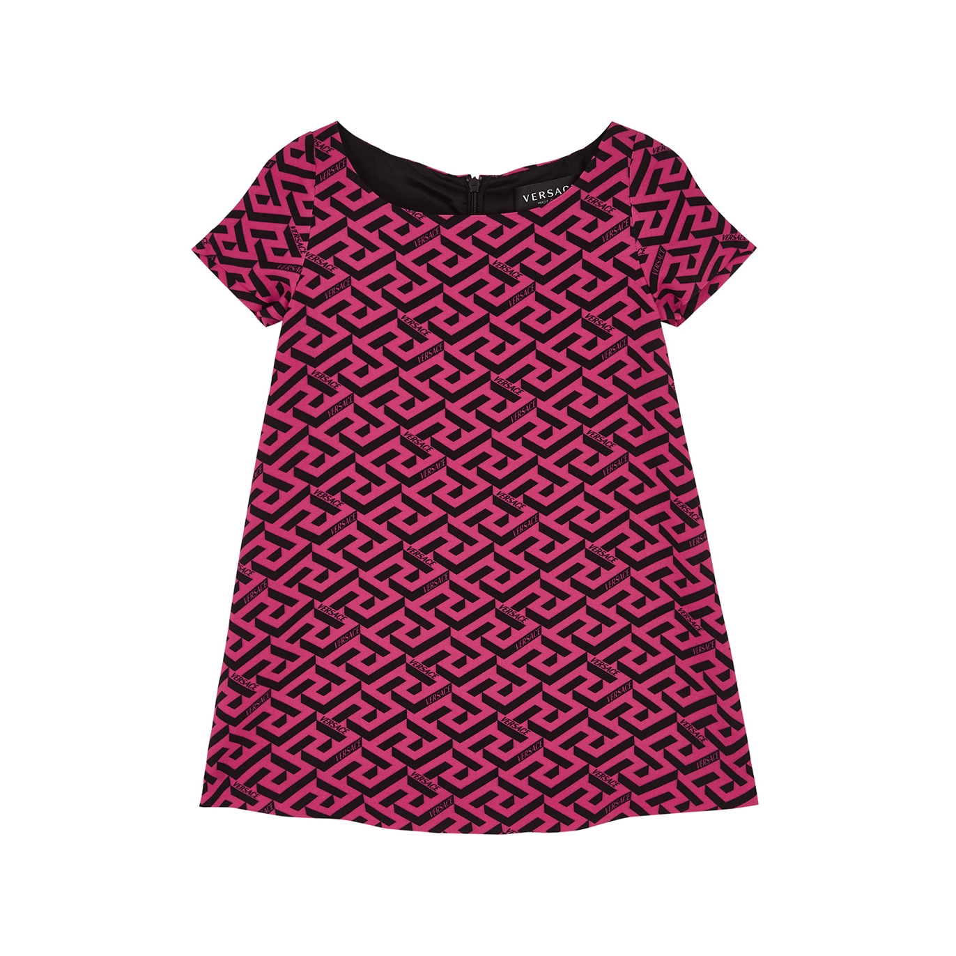 Versace Kids Pink Printed Crepe Dress (4-6 Years) - Pink & Other