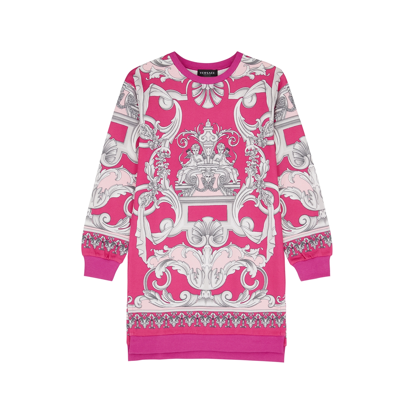 Versace Kids Baroque-print Cotton Sweatshirt Dress (8-14 Years) - Pink & Other