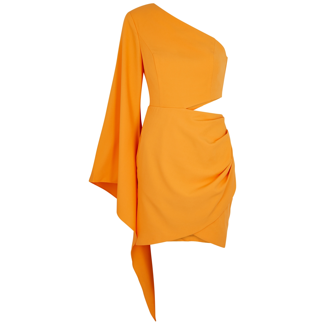 Lavish Alice Orange Draped One-shoulder Mini Dress