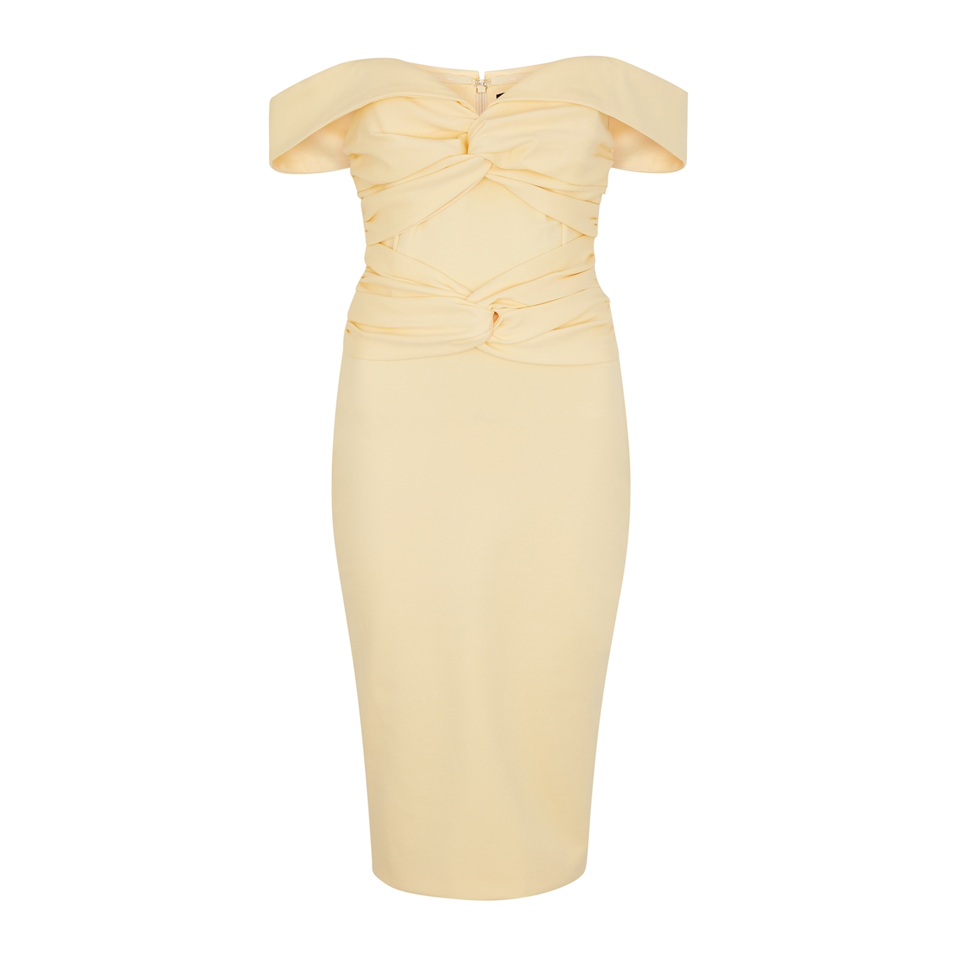 Lavish Alice Yellow Off-the-shoulder Jersey Dress